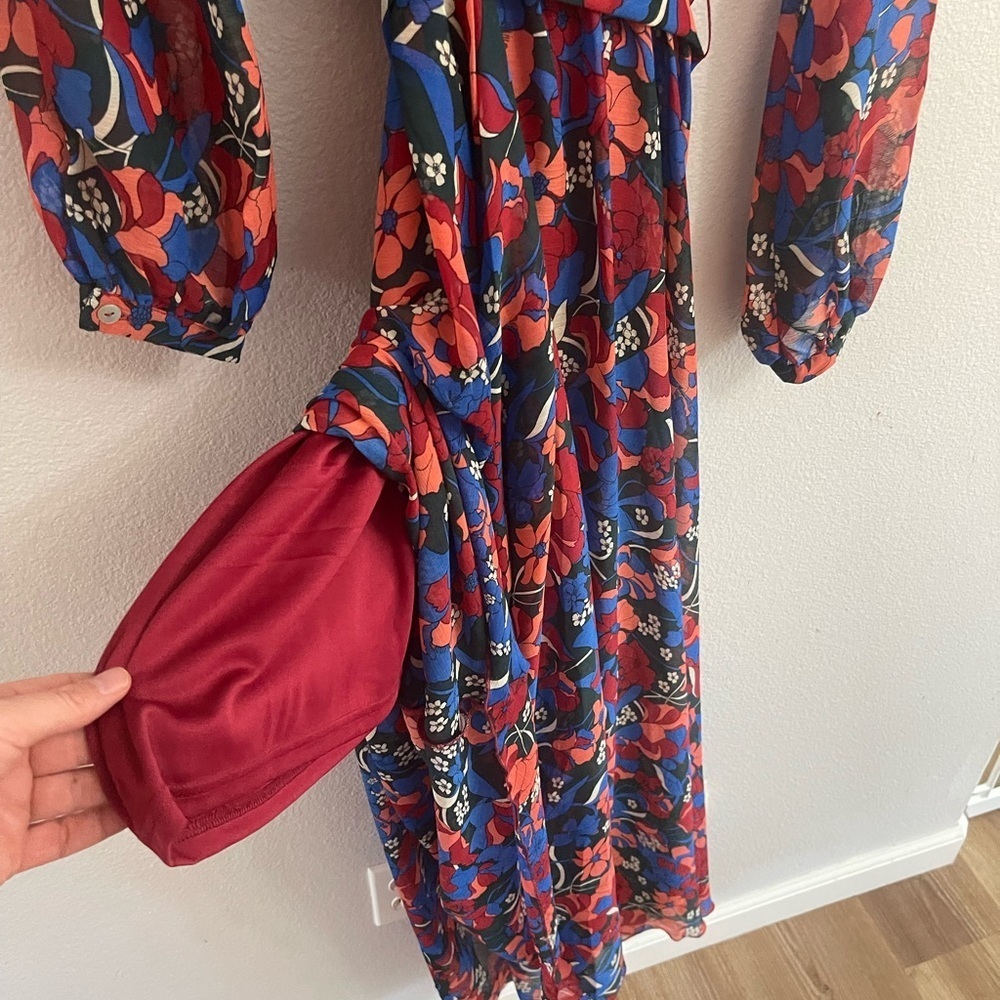 Aakaa Vibrant Floral Long Sleeve Maxi Dress Size S - Picture 11 of 11